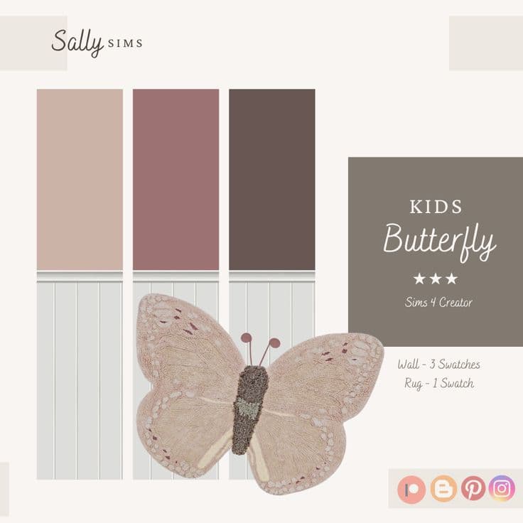 Скриншот мода Обои и коврик Kids - Butterfly